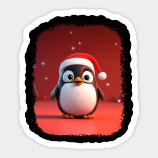 Happy Santa Penguin Sticker